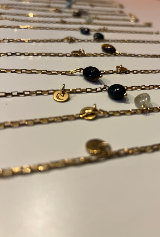 Goldenes Glücksarmband – reine Konsistenz – lila Jade – hellrosa