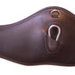 Multipurpose high-end leather girth with 2 side D rings, 1 central ring and a musketon clip.