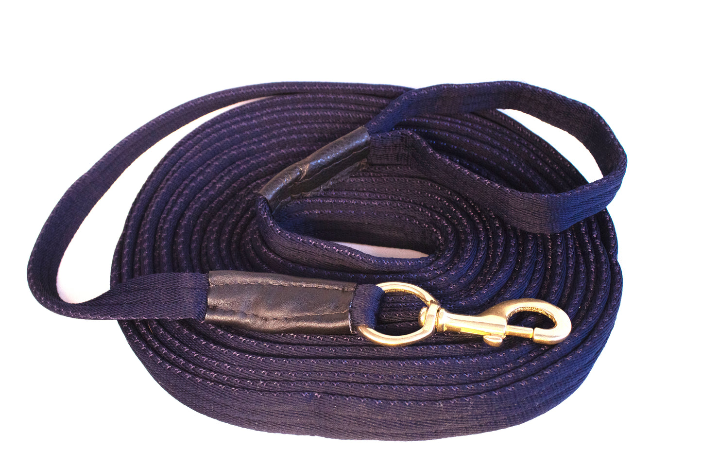 Longe line - Dark blue with leather comfortable handle