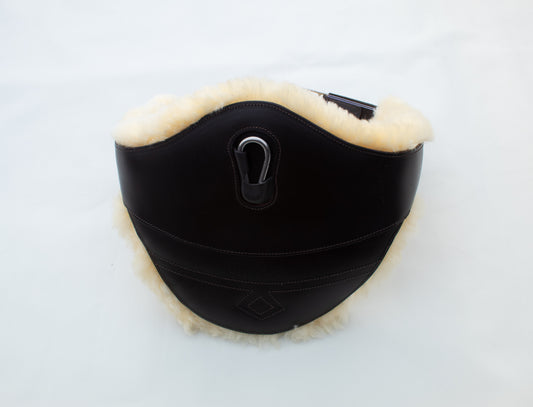 Jumping Girth with removable real sheepskin - Black 