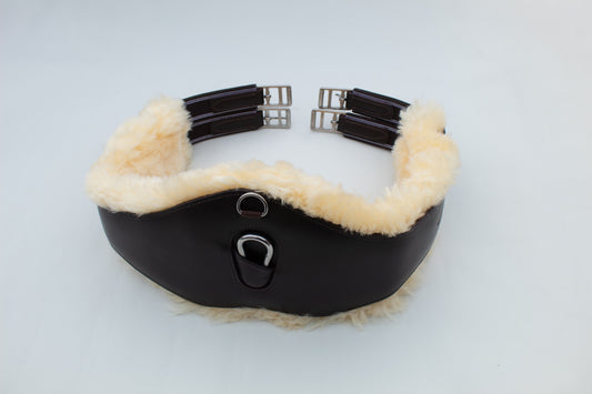 Multipurpose Girth with removable real sheepskin - Black