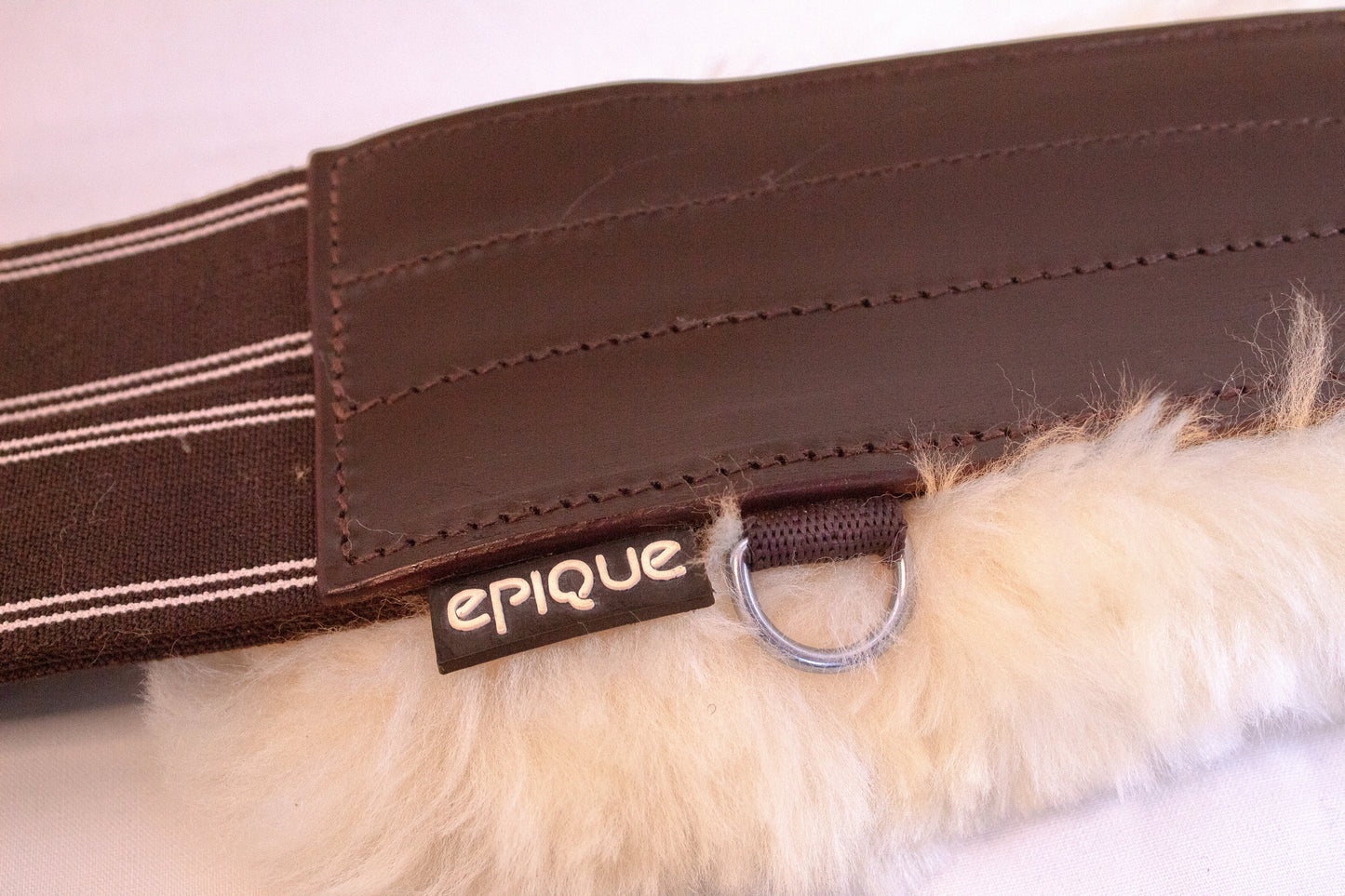 Jumping Girth with removable real sheepskin - Dark Brown 
